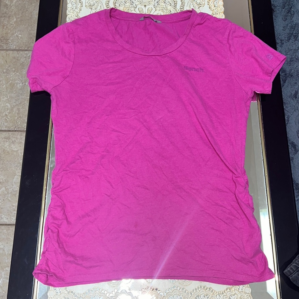 Bench hot pink ruched short sleeve t-shirt